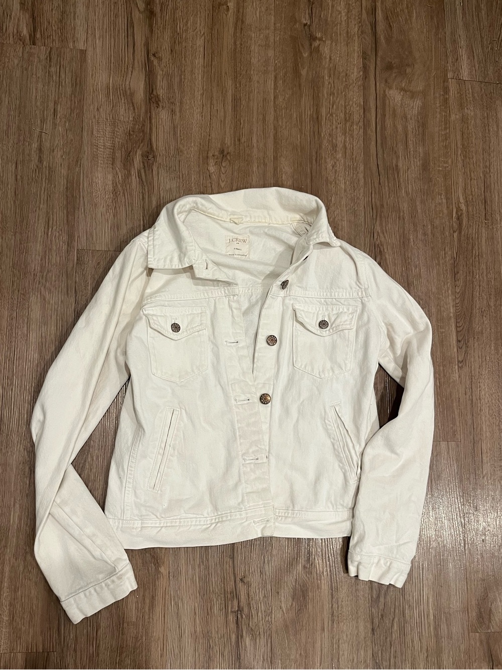 J Crew white denim jacket